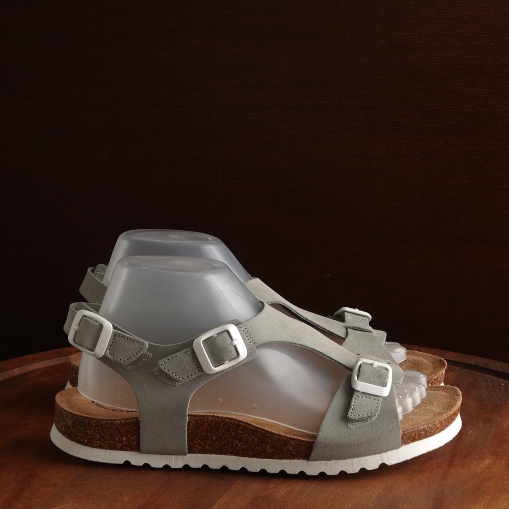Taos Sandals Women SZ 9 Gray MVP Leather Strappy Comfort Walking Shoes NWOT READ